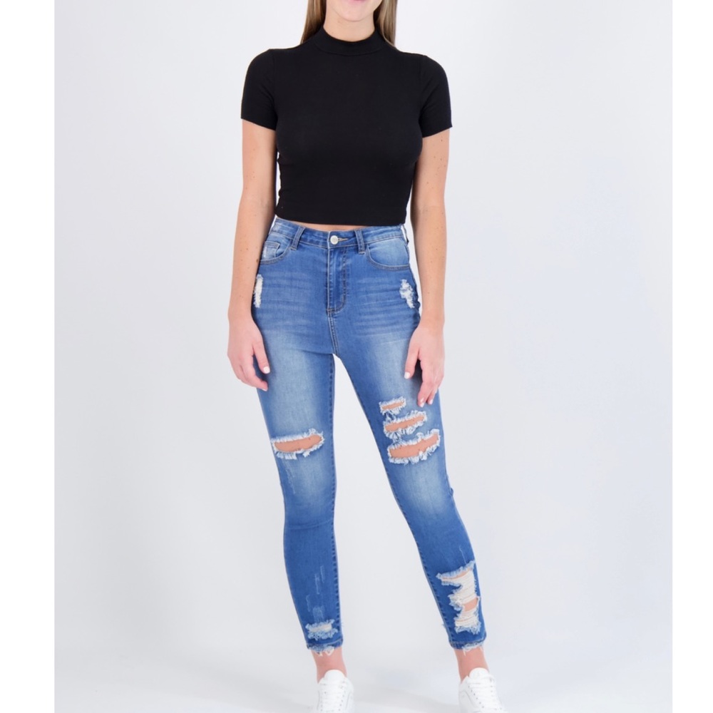 Distressed skinny jeans, Size 1